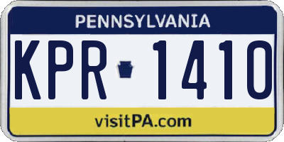 PA license plate KPR1410
