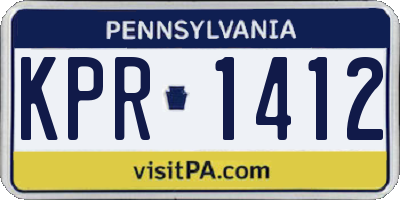 PA license plate KPR1412