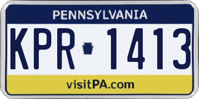 PA license plate KPR1413