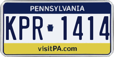 PA license plate KPR1414