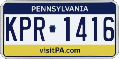 PA license plate KPR1416