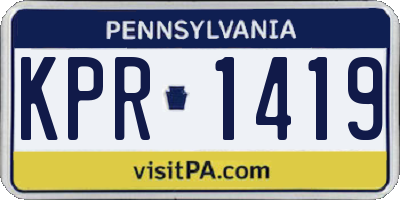 PA license plate KPR1419