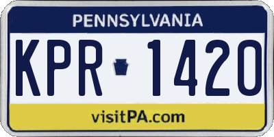 PA license plate KPR1420