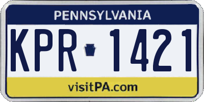 PA license plate KPR1421