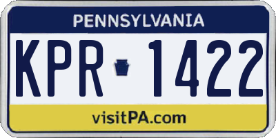 PA license plate KPR1422