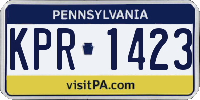PA license plate KPR1423