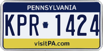 PA license plate KPR1424