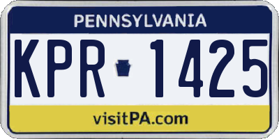 PA license plate KPR1425