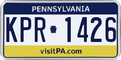 PA license plate KPR1426