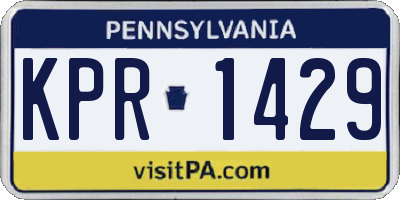 PA license plate KPR1429