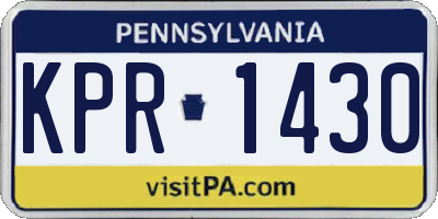 PA license plate KPR1430