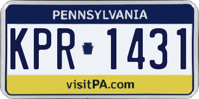 PA license plate KPR1431