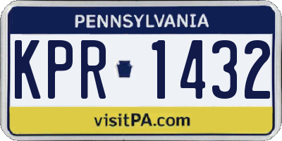 PA license plate KPR1432