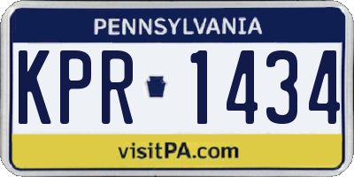 PA license plate KPR1434