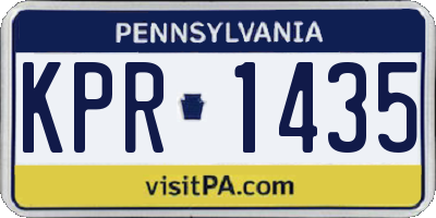 PA license plate KPR1435