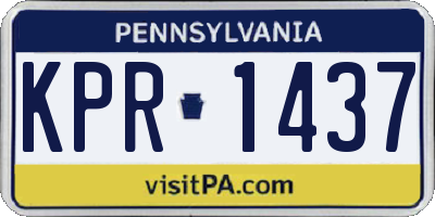 PA license plate KPR1437