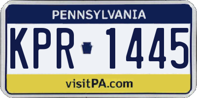 PA license plate KPR1445