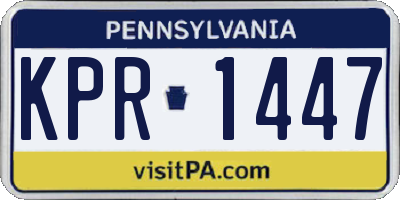 PA license plate KPR1447