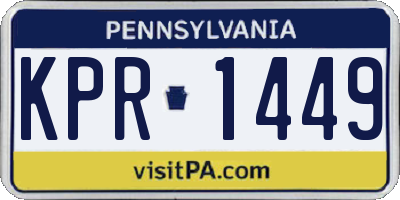 PA license plate KPR1449
