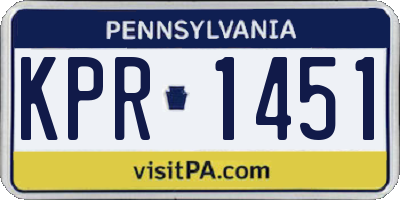 PA license plate KPR1451