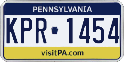 PA license plate KPR1454