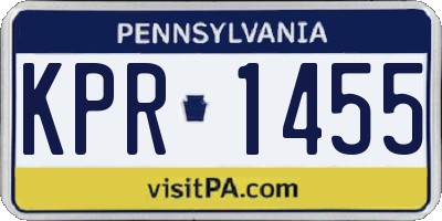 PA license plate KPR1455