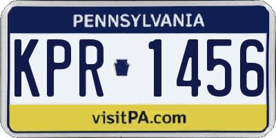 PA license plate KPR1456
