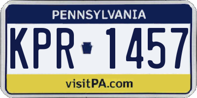 PA license plate KPR1457