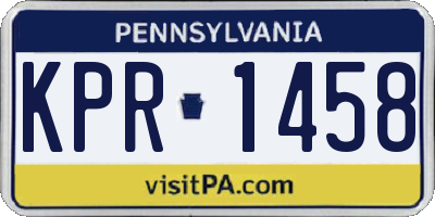 PA license plate KPR1458