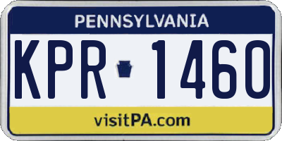 PA license plate KPR1460
