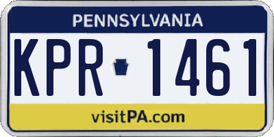 PA license plate KPR1461
