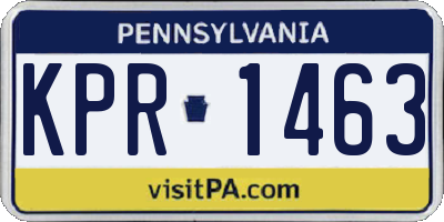 PA license plate KPR1463