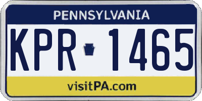PA license plate KPR1465