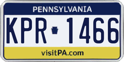 PA license plate KPR1466
