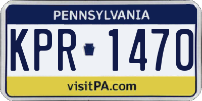 PA license plate KPR1470