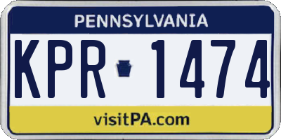 PA license plate KPR1474