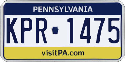 PA license plate KPR1475