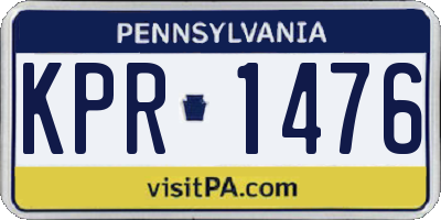 PA license plate KPR1476
