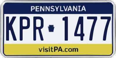 PA license plate KPR1477