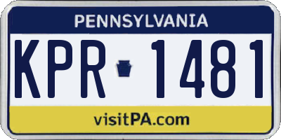 PA license plate KPR1481