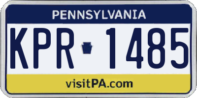 PA license plate KPR1485