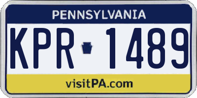 PA license plate KPR1489