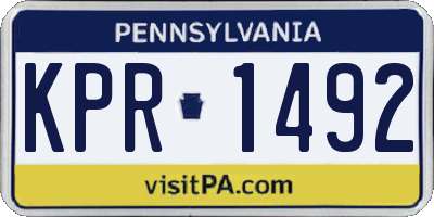 PA license plate KPR1492