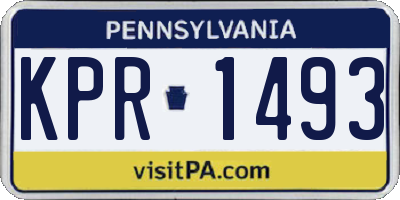 PA license plate KPR1493