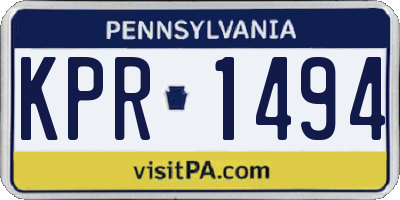 PA license plate KPR1494