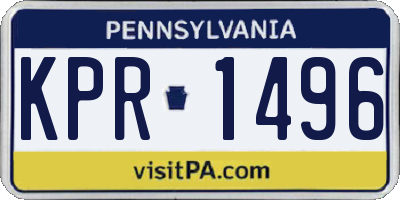 PA license plate KPR1496