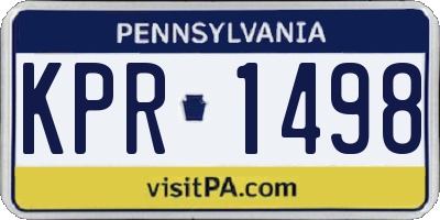 PA license plate KPR1498