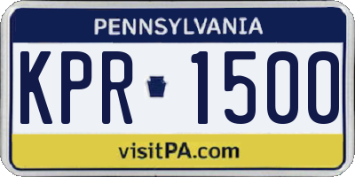 PA license plate KPR1500