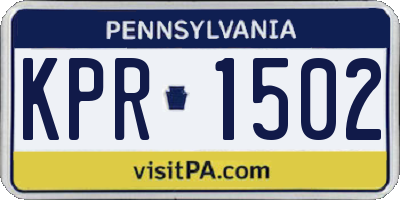 PA license plate KPR1502