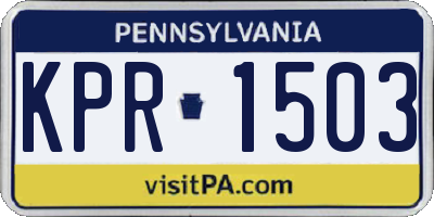 PA license plate KPR1503